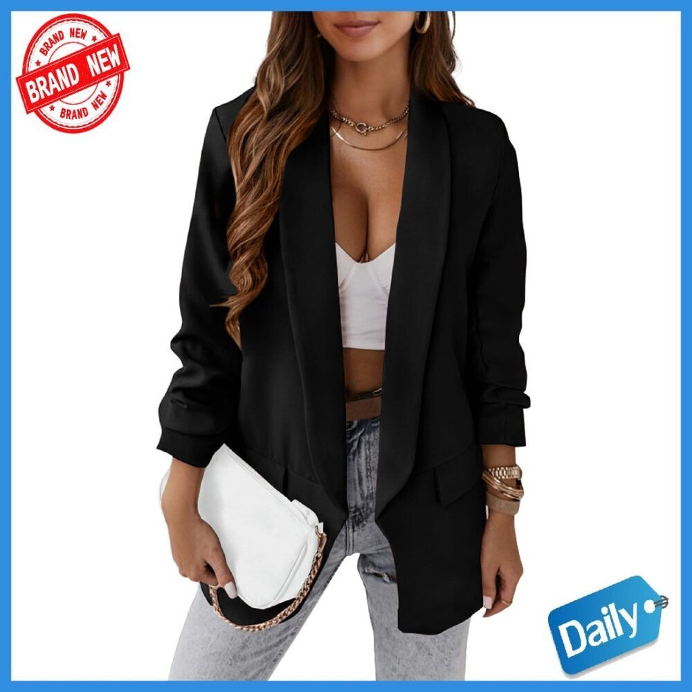 Women's Casual Blazer Long Sleeve Open Front Work Office Jacket
